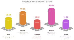 Outsourcing rates from different countries.