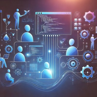 The steps of the software development process.